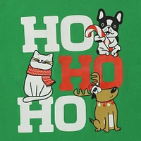 pet lovers ‘ho ho ho’ holiday graphic tee