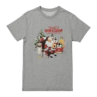 santa’s workshop holiday graphic tee