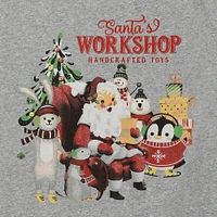 santa’s workshop holiday graphic tee