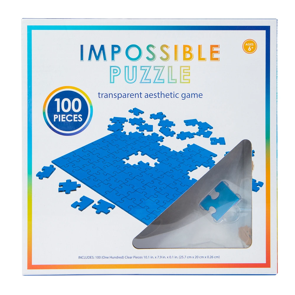 impossible puzzle: transparent aesthetic game 100-piece