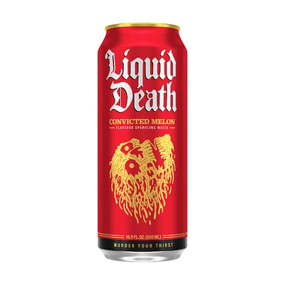 liquid death convicted melon flavored sparkling water 16.9 fl.oz