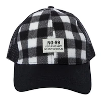 plaid flannel trucker hat