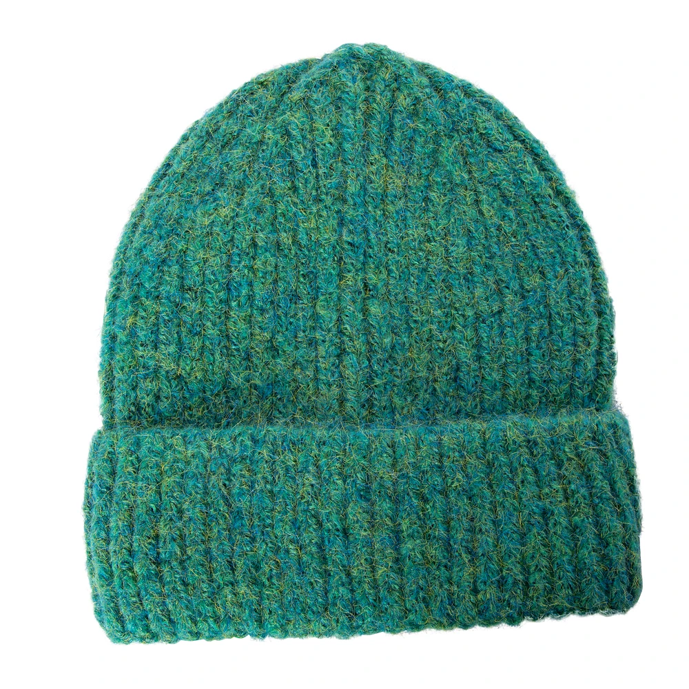 brushed rib knit beanie hat