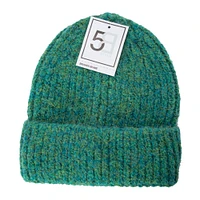 brushed rib knit beanie hat