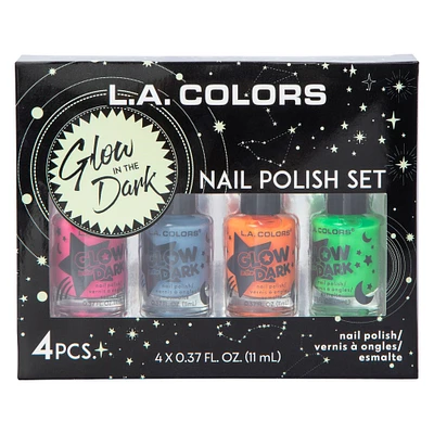 l.a. colors® glow in the dark nail polish set 4-count