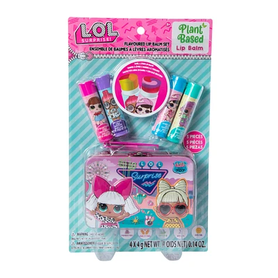 l.o.l. surprise!™ plant-based flavored lip balms & storage tin set