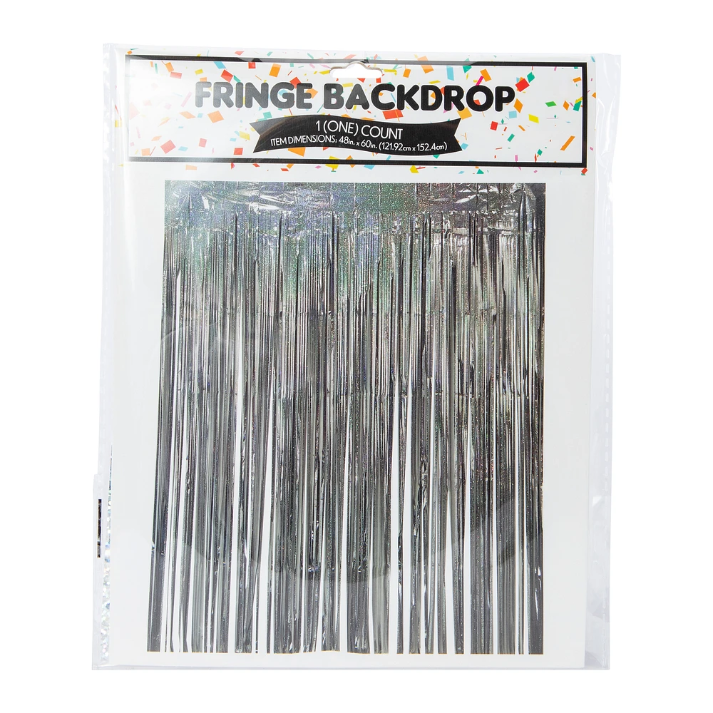 holographic fringe backdrop 48in x 60in