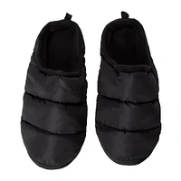 mens black quilted puffy slippers