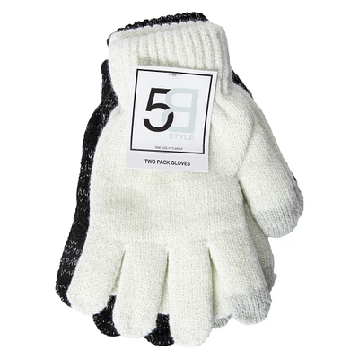 lined knit gloves 2-pack