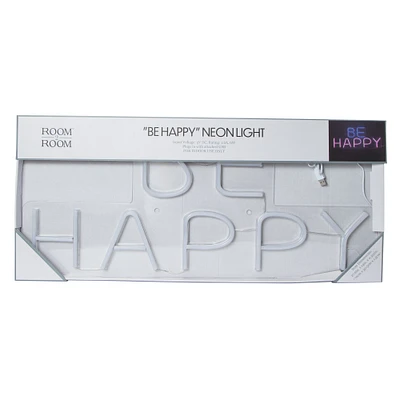 'be happy' LED neon light 27.6in