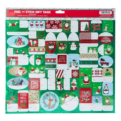 peel & stick christmas gift tags 100-count