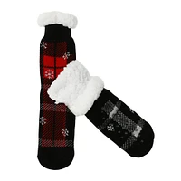 holiday sherpa-lined slipper socks