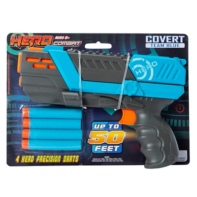 hero combat covert dart gun & 4 darts