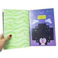 spooky puffy sticker activity book with over 100 neon stickers