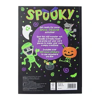 spooky puffy sticker activity book with over 100 neon stickers