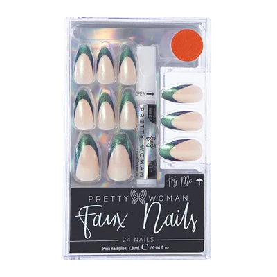 pretty woman faux nails 24-piece set with nail glue