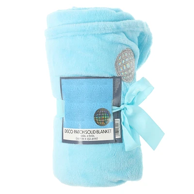 icon patch solid plush blanket