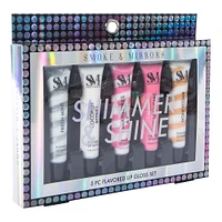 smoke & mirrors shimmer & shine flavored lip gloss set 5-count