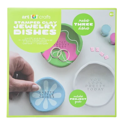 stamped clay jewelry dishes craft kit