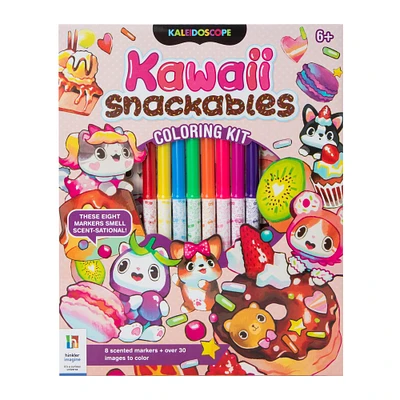 kaleidoscope kawaii snackables coloring book kit