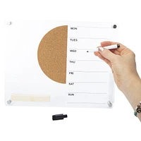 weekly dry erase board with cork 11in x 14in