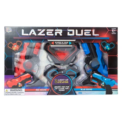 lazer duel 2 light-up chest plates & blasters set