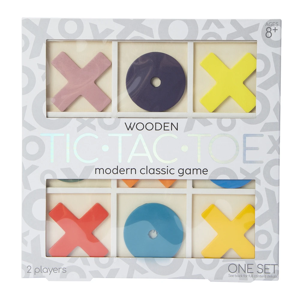 wooden tic-tac-toe modern classic game