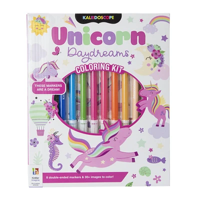 kaleidoscope unicorn daydream coloring book kit