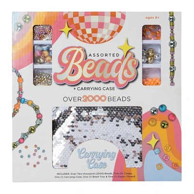 2,000+ beads jewelry making kit with sequin case