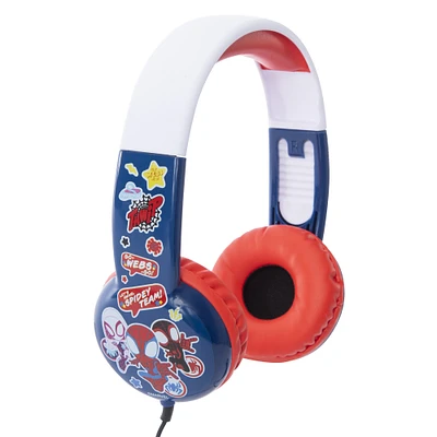 Marvel Spidey and his Amazing Friends kid-safe headphones with mic