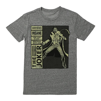 the joker 'certified insane' graphic tee