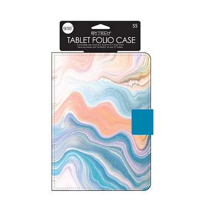 9in to 10in tablet folio case - marble