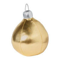 metallic christmas ornament pillow 9in