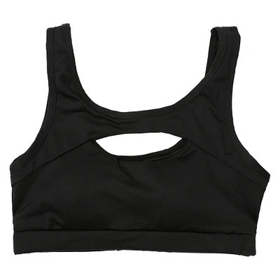 black keyhole sports bra