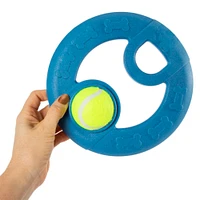 2-in-1 frisbee dog toy with tennis ball