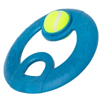 2-in-1 frisbee dog toy with tennis ball