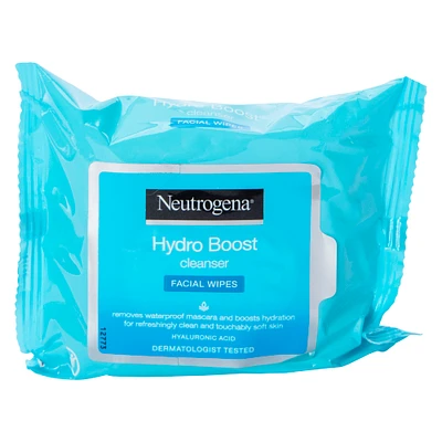 neutrogena® hydro boost cleanser facial wipes 25-count