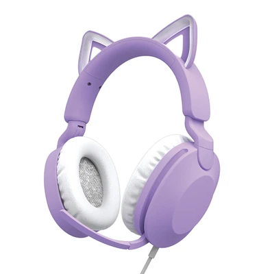 LED bluetooth® cat ear headphones with mic