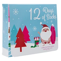 12 days of ladies no-show socks advent calendar