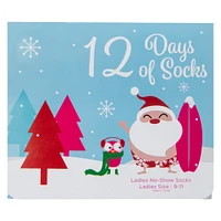 12 days of ladies no-show socks advent calendar