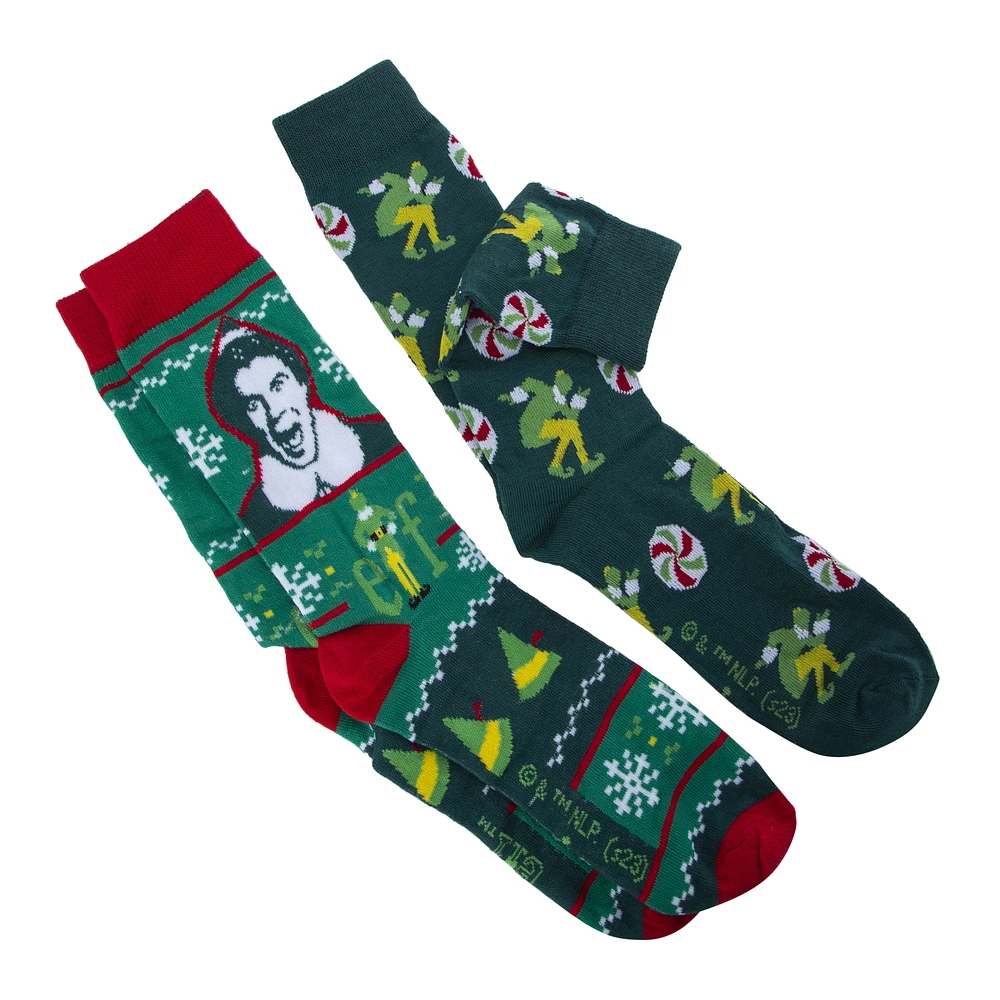 buddy the elf crew socks 2-pack