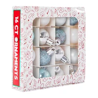 mini christmas ball ornaments 16-count