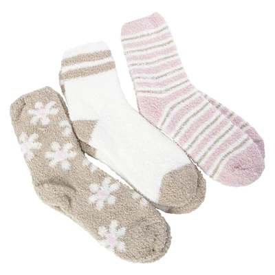 ladies fuzzy crew socks 3-count