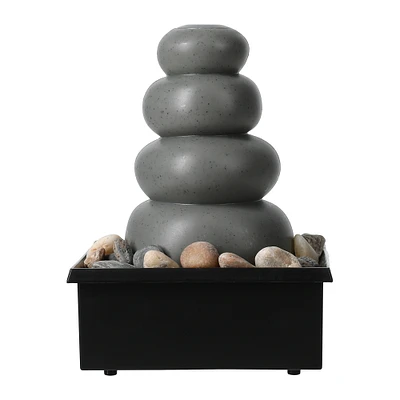 stacked stone LED fountain