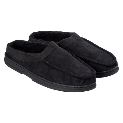 mens brown faux suede slippers