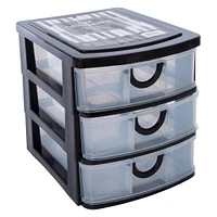 stackable 3-drawer mini organizer 7.5in x 6.25in