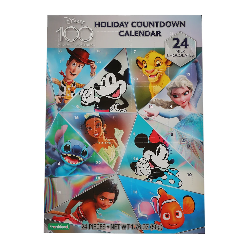 Disney 100 milk chocolate holiday countdown calendar