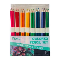 colored pencils set with canvas holder 36-count