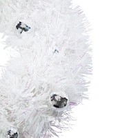tinsel wreath with disco ball ornaments 21.25in