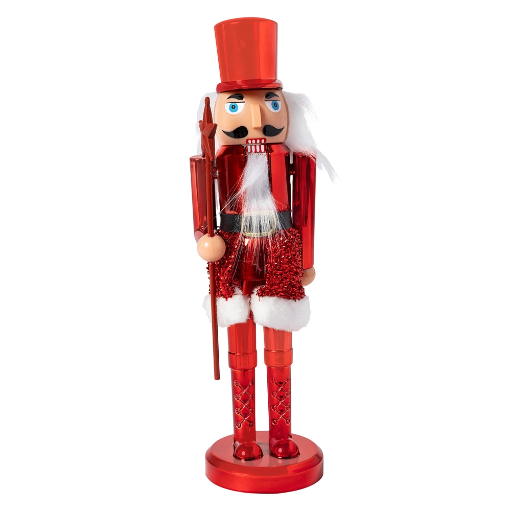 metallic holiday nutcracker decoration 11in